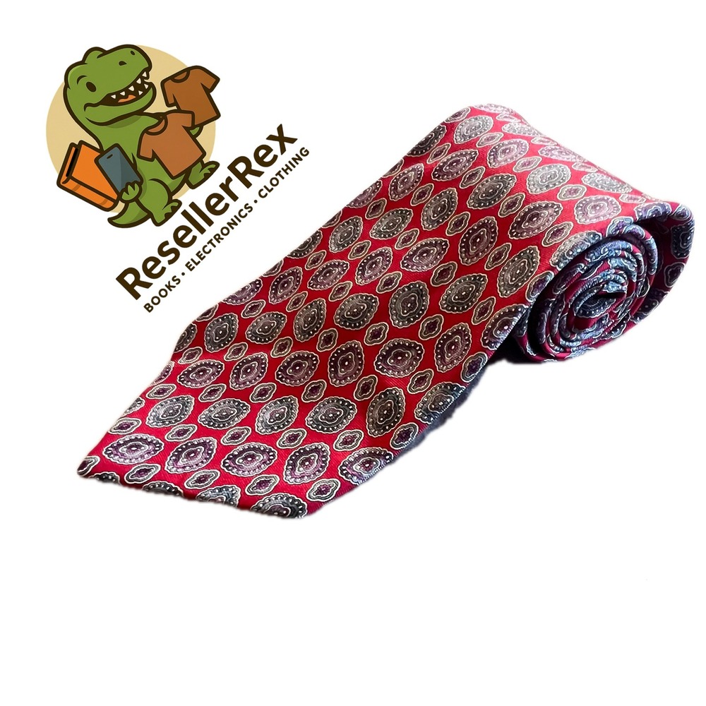 Savile Row Red Paisley Silk Tie Mens Formal Necktie